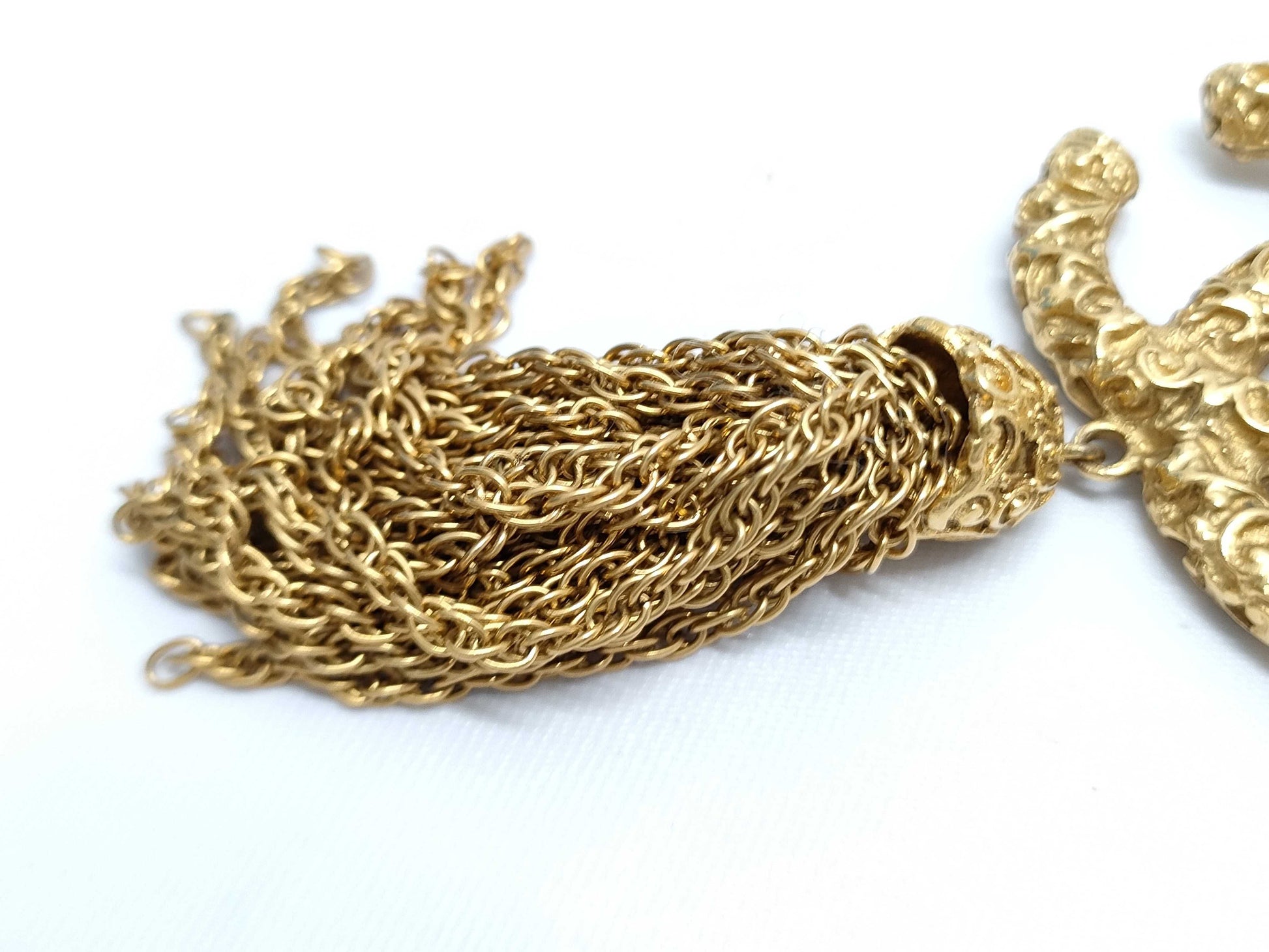 CHANEL Lava Fringe Gold 93A Necklace