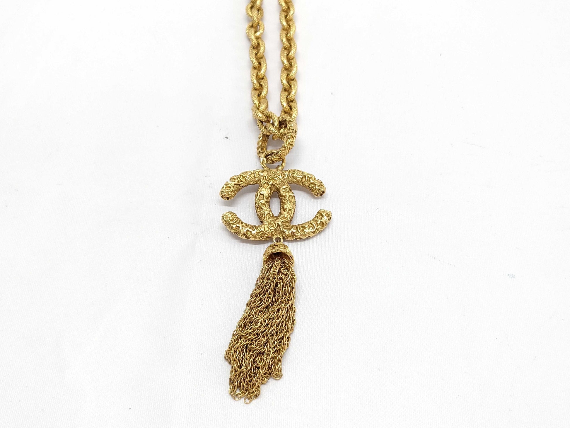 CHANEL Lava Fringe Gold 93A Necklace