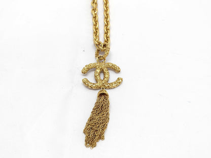 CHANEL Lava Fringe Gold 93A Necklace