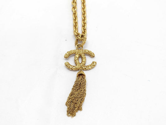 CHANEL Lava Fringe Gold 93A Necklace