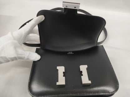 HERMES Constance 3 Miroir Mini Shoulder Bag, Black, Silver Hardware, Box Calf Leather, B Stamp, Perfect Condition
