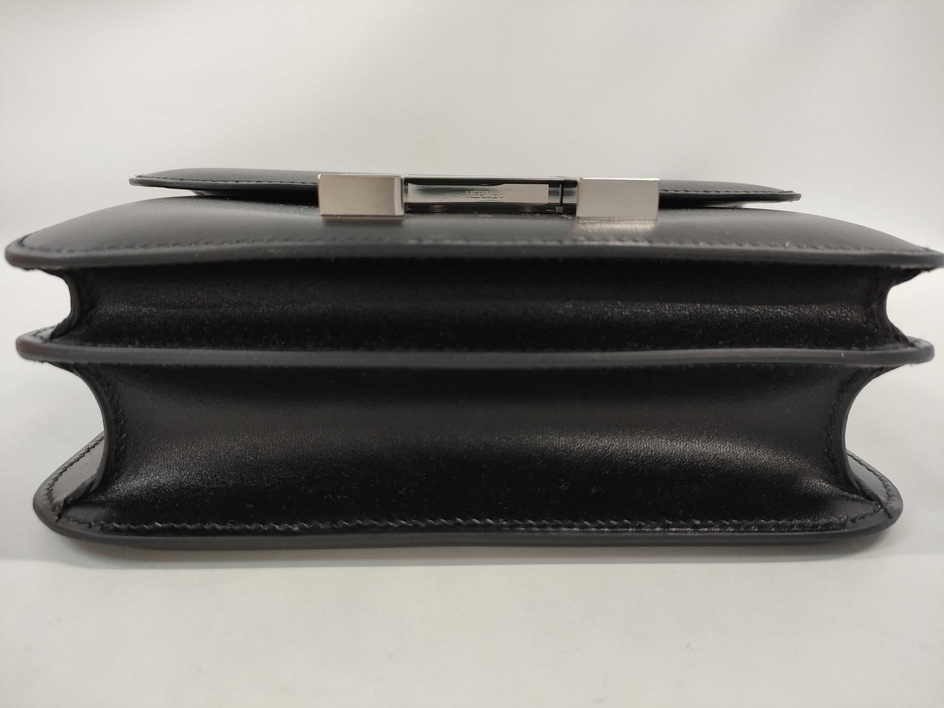 HERMES Constance 3 Miroir Mini Shoulder Bag, Black, Silver Hardware, Box Calf Leather, B Stamp, Perfect Condition