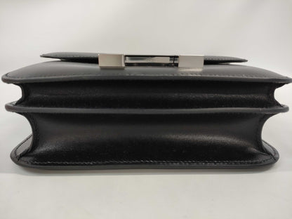 HERMES Constance 3 Miroir Mini Shoulder Bag, Black, Silver Hardware, Box Calf Leather, B Stamp, Perfect Condition