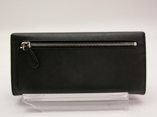 PRADA Saffiano Triangle Logo Wallet