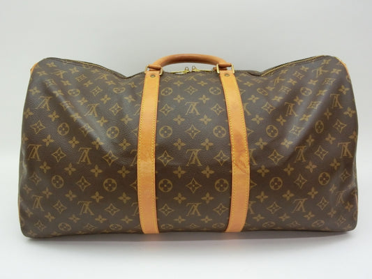 LOUIS VUITTON Monogram Keepall Bandouliere 55 Boston Bag