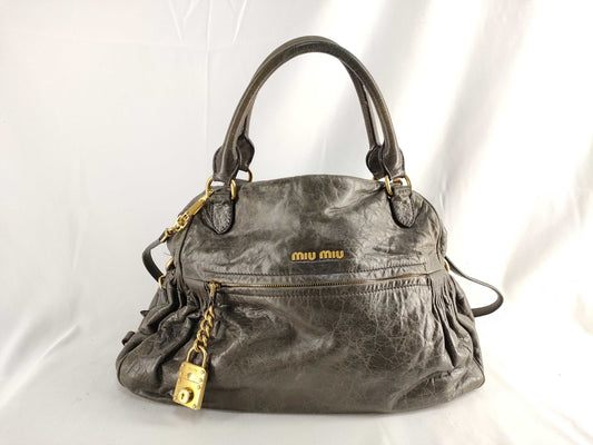 Miu Miu Gray 2-Way Handbag