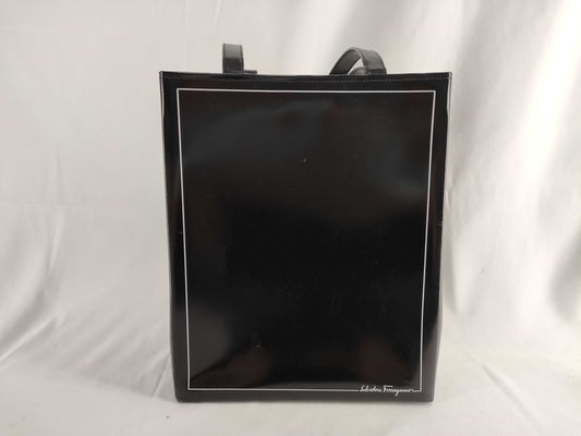 Salvatore Ferragamo Patent Leather Shoulder Tote Bag