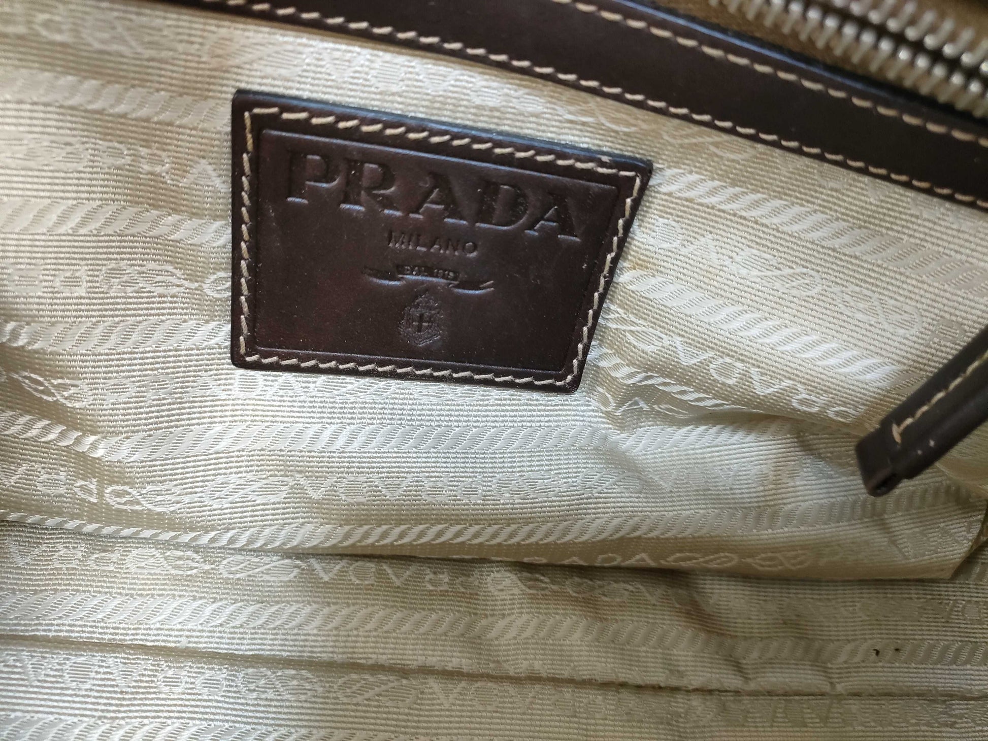 PRADA logo jacquard handbag