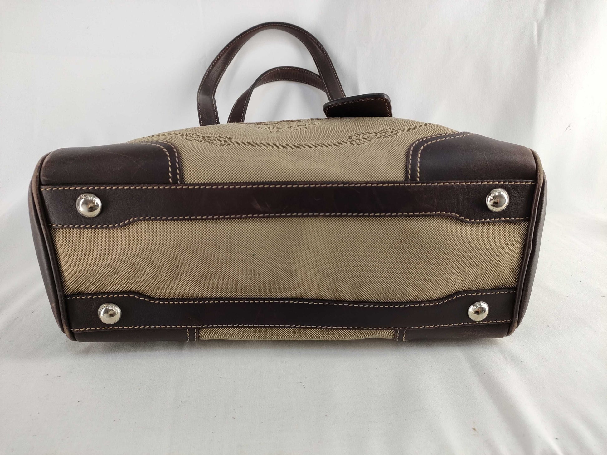 PRADA logo jacquard handbag