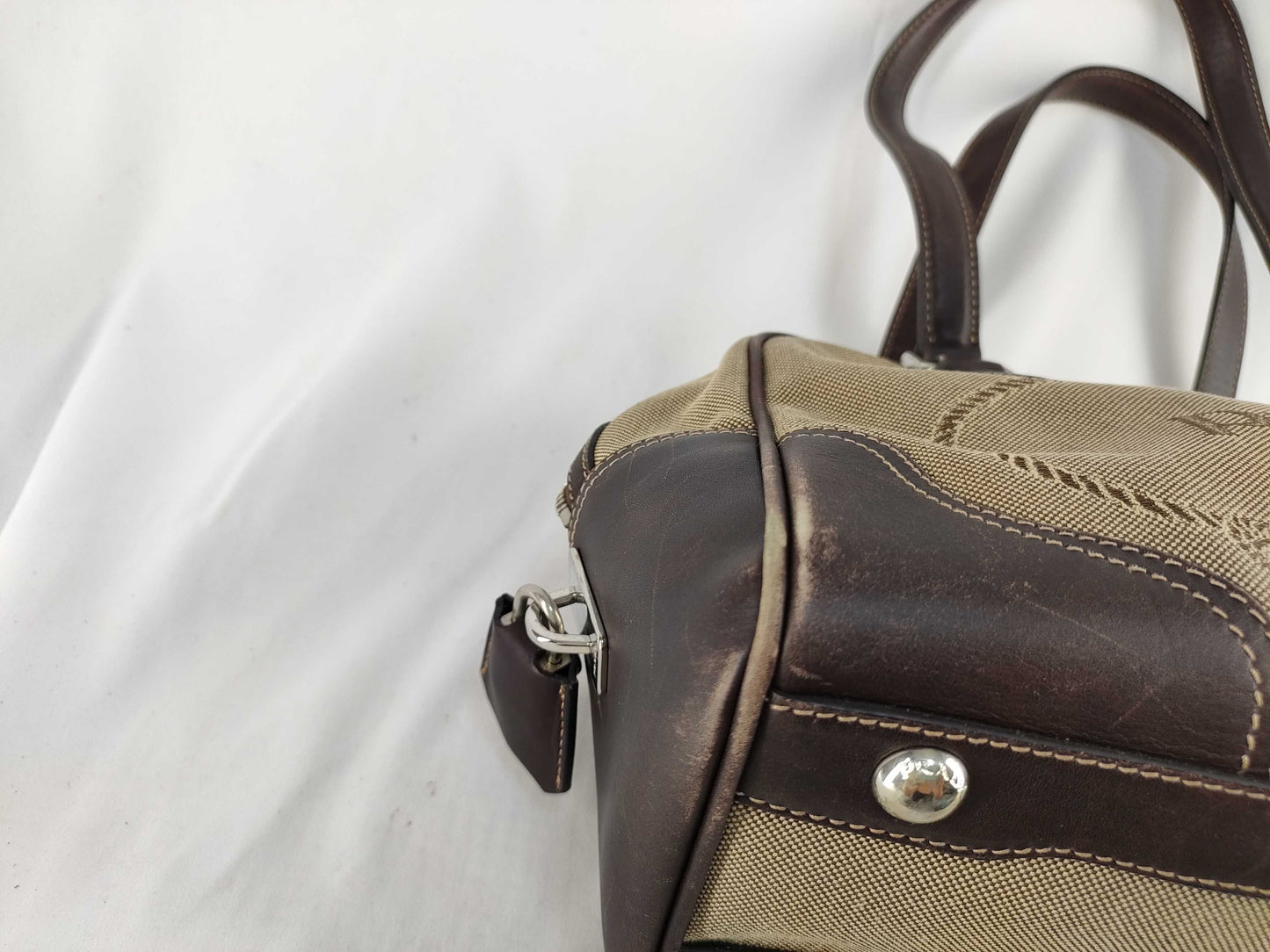 PRADA logo jacquard handbag