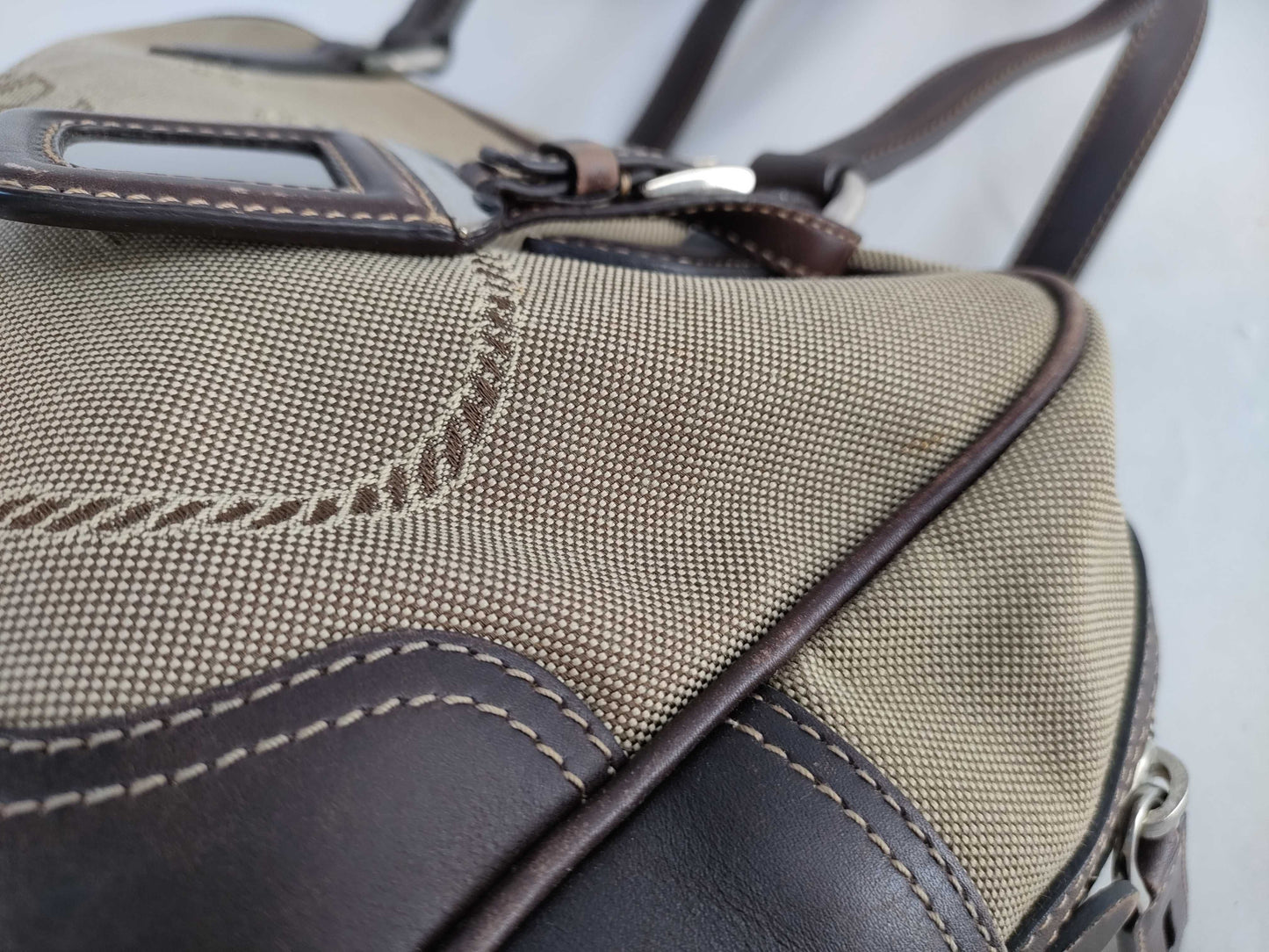 PRADA logo jacquard handbag