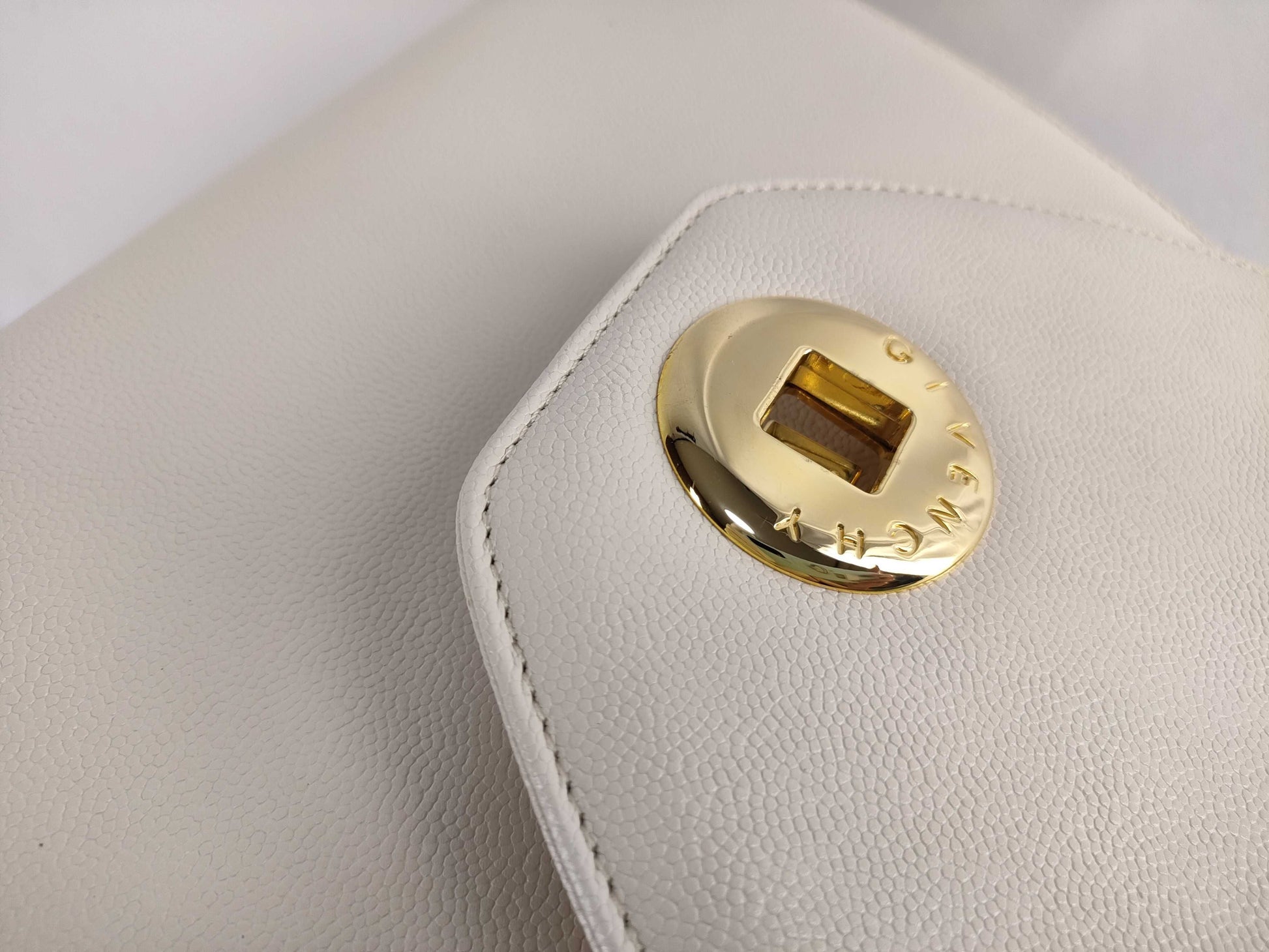 GIVENCHY Turnlock White 2-Way Shoulder Handbag