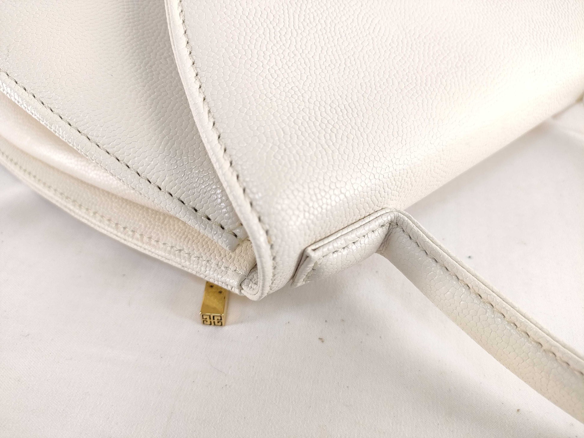 GIVENCHY Turnlock White 2-Way Shoulder Handbag