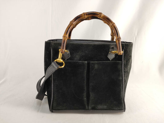 GUCCI Bamboo Old Gucci Bamboo 2-way Shoulder Handbag