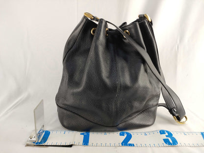 BURBERRY Drawstring Leather Shoulder Bag