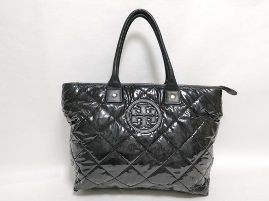 Tory Burch Quilted Tote Black Tote Bag