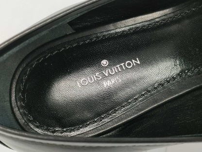 LOUIS VUITTON LOUIS VUITTON Flat Loafers Leather Size 38 1A4XE6 Black Loafers