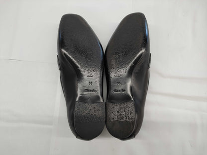 LOUIS VUITTON LOUIS VUITTON Flat Loafers Leather Size 38 1A4XE6 Black Loafers