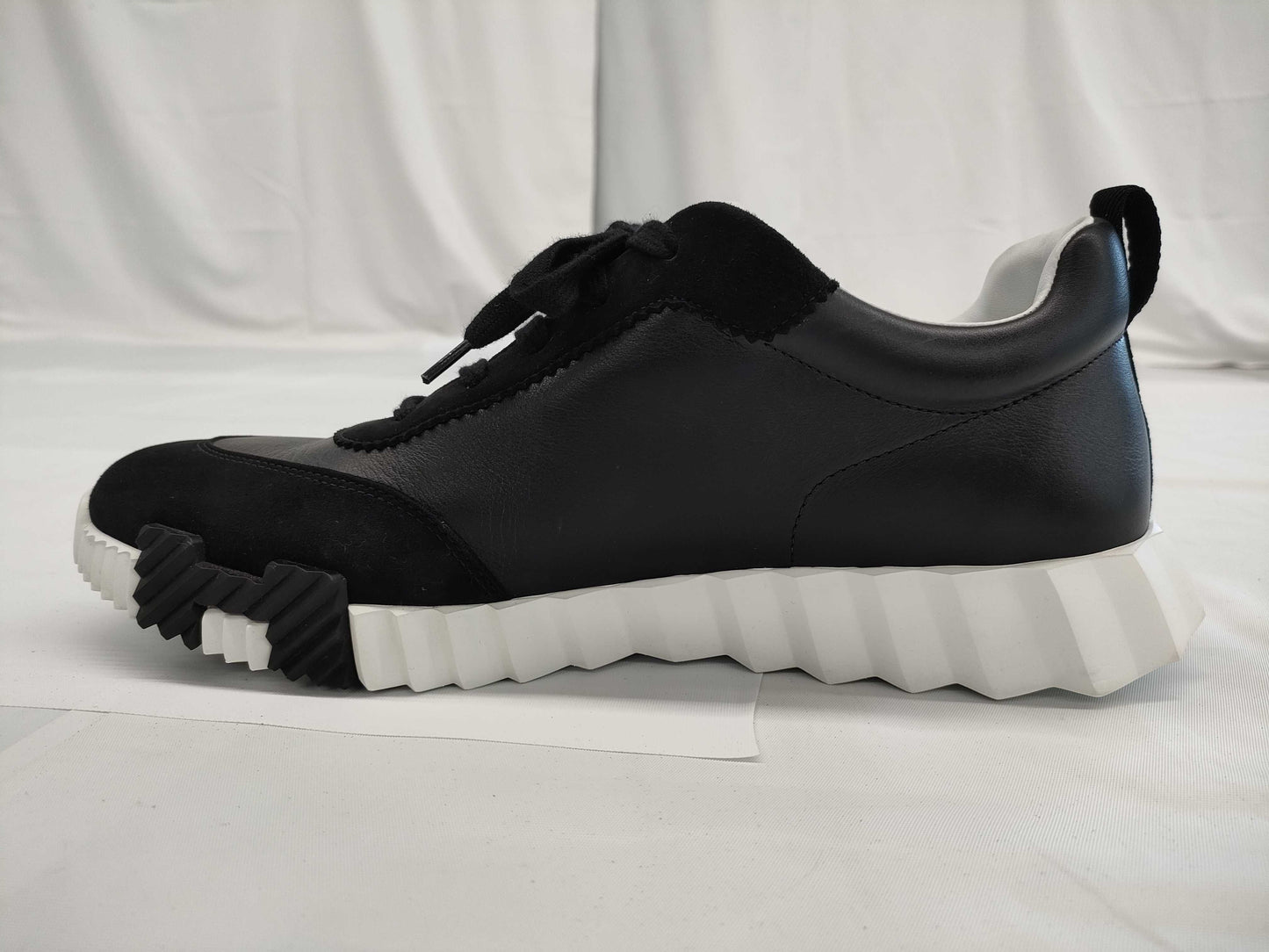 HERMES HERMES Men's Bouncing Sneakers Black Leather Size 43 Sneakers