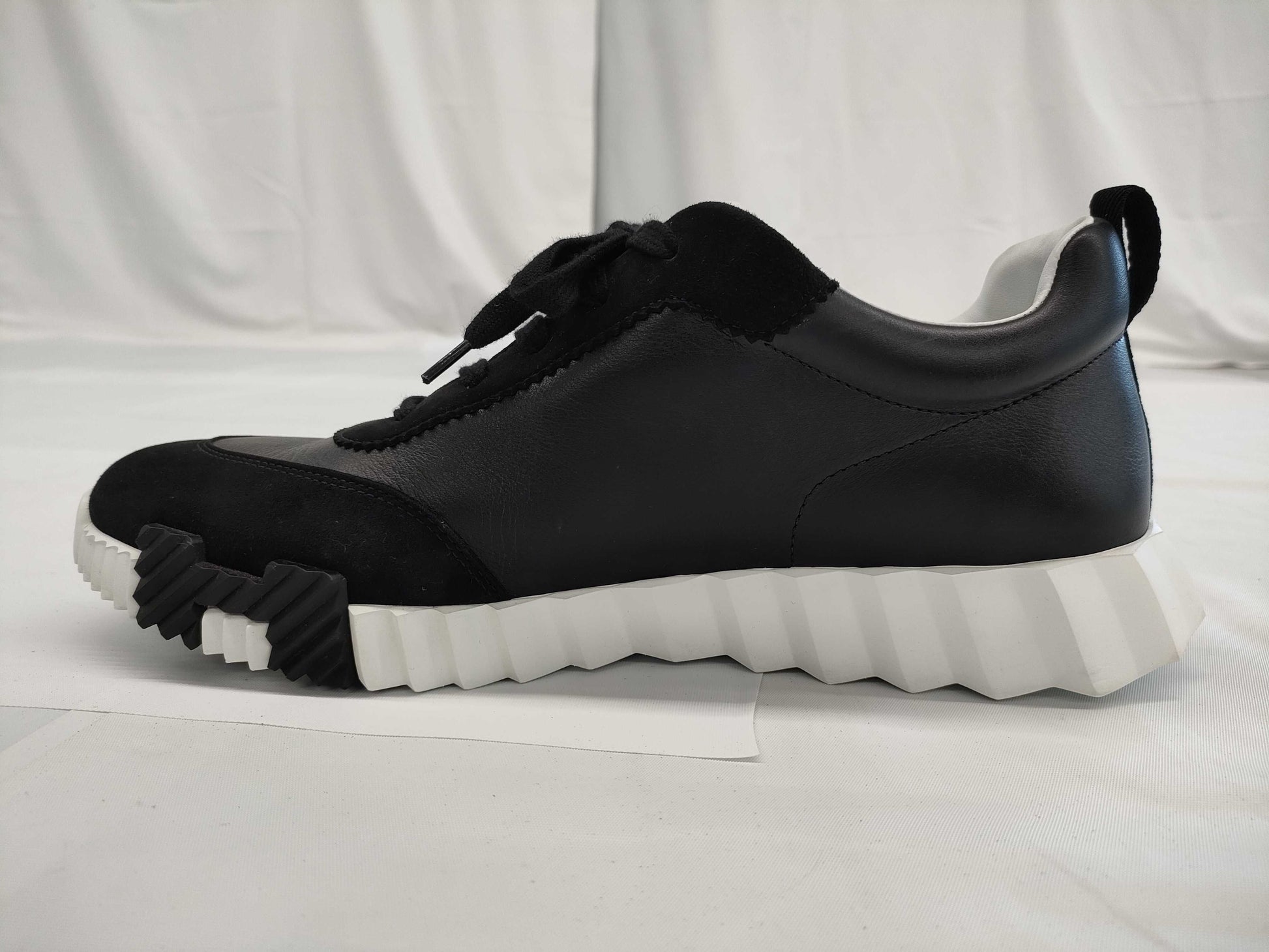 HERMES HERMES Men's Bouncing Sneakers Black Leather Size 43 Sneakers