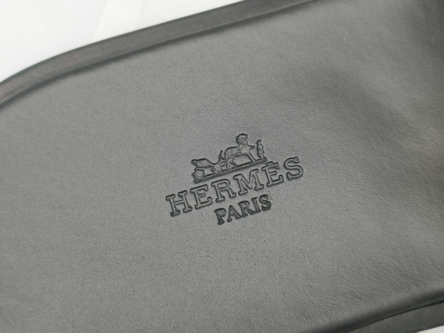 HERMES HERMES Men's Izmir Sandals, Black, Size 44, Unused