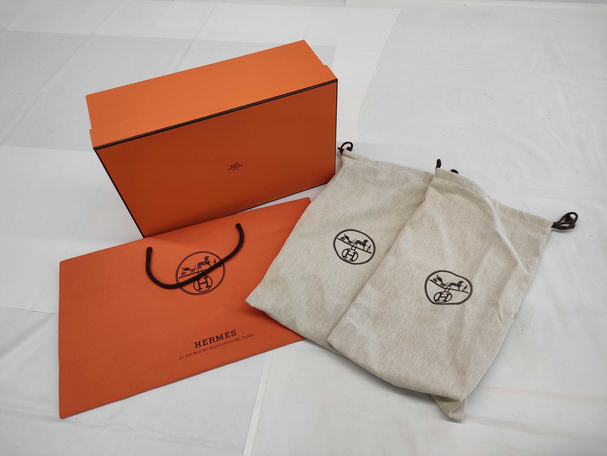 HERMES HERMES Men's Izmir Sandals, Black, Size 44, Unused