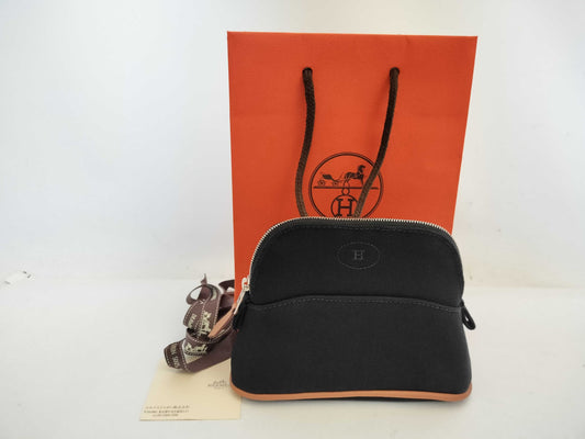 HERMES Bolide Mini Pouch, Black, NOIR, B Stamp, Unused
