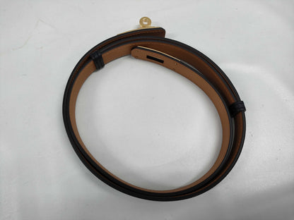 HERMES Kelly Belt, W Stamp, Black, NOIR, Gold Hardware