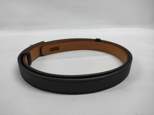 HERMES Kelly Belt, W Stamp, Black, NOIR, Gold Hardware