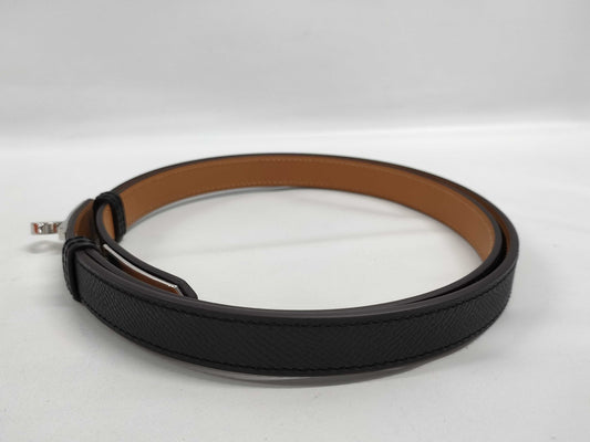 HERMES Kelly Belt, K Stamp, Black, NOIR, Gold, Silver Hardware
