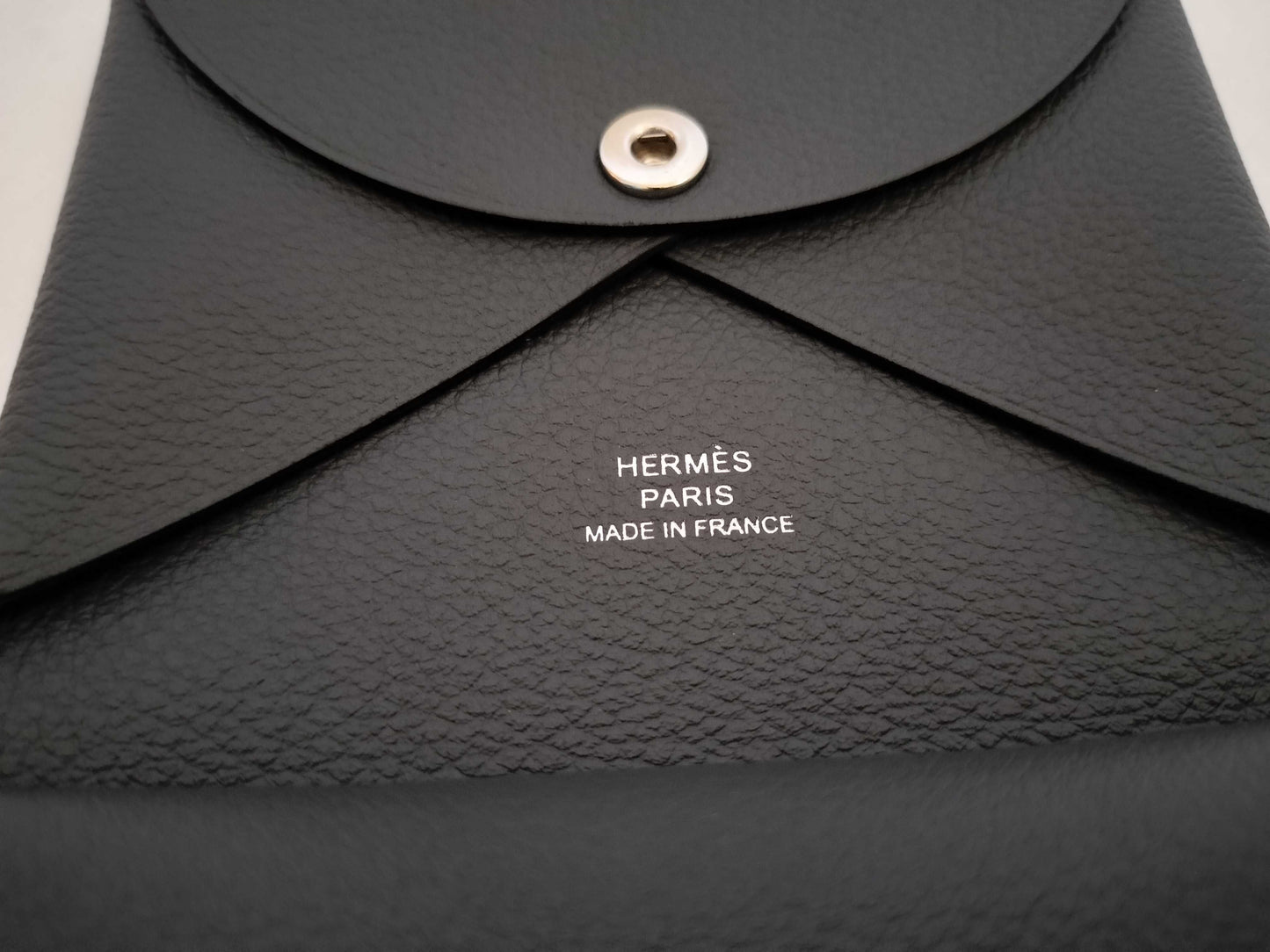 HERMES W Stamp HERMES Calvi Duo W Stamp Gray Unused Card Case/Pass Case/Business Card Holder