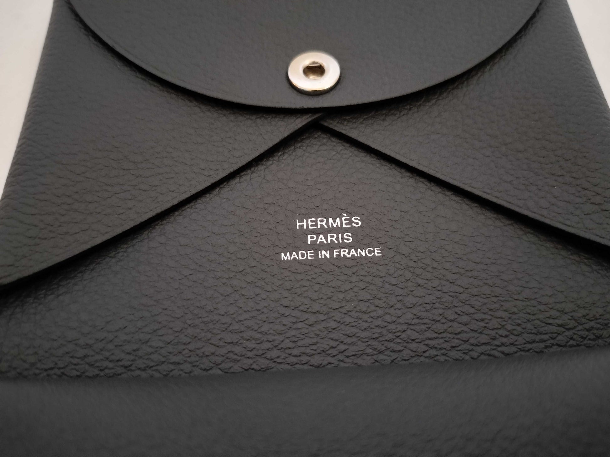 HERMES W Stamp HERMES Calvi Duo W Stamp Gray Unused Card Case/Pass Case/Business Card Holder