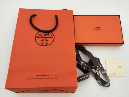 HERMES W Stamp HERMES Calvi Duo W Stamp Gray Unused Card Case/Pass Case/Business Card Holder