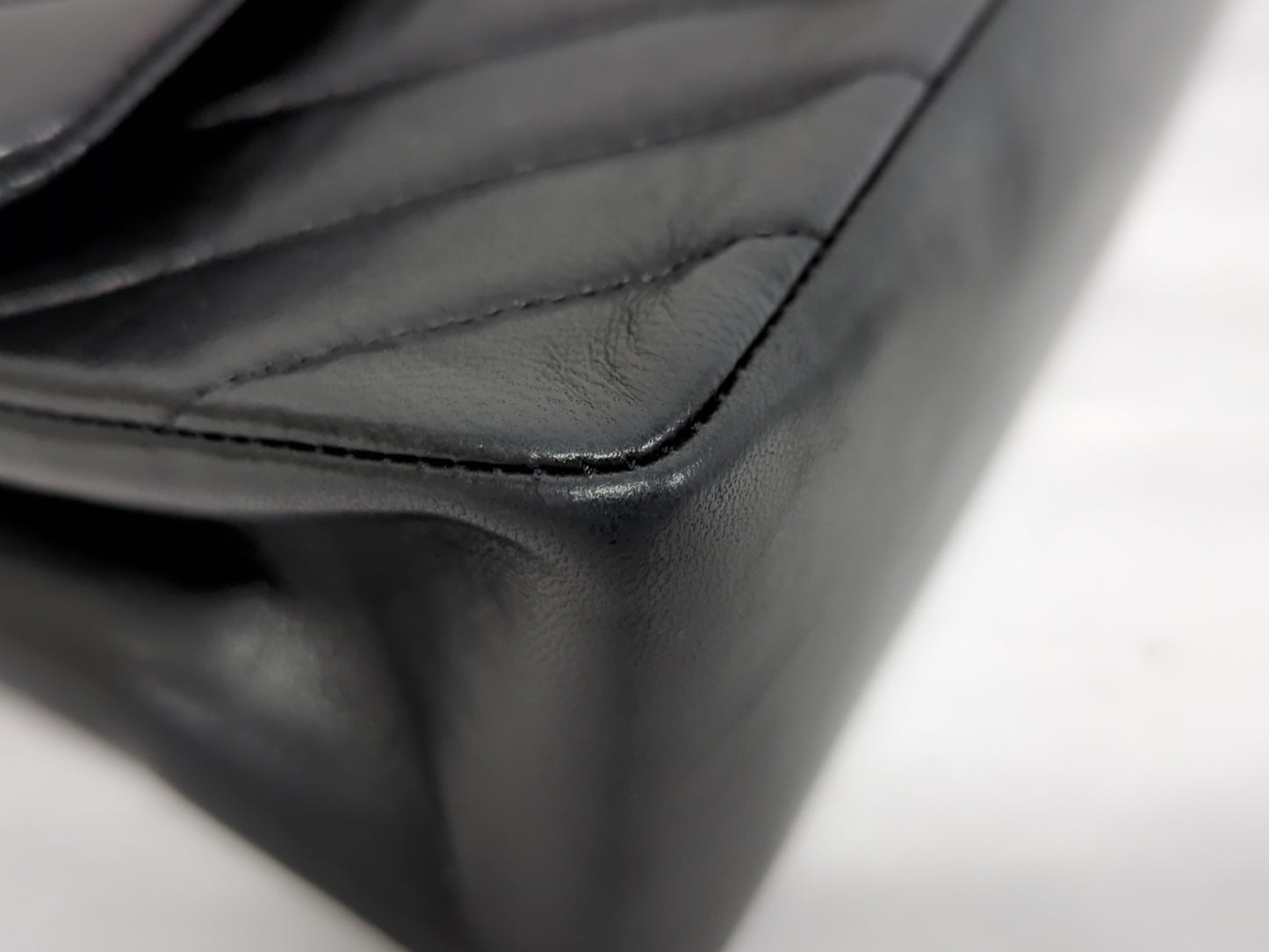 CHANEL Lambskin V-Stitch Double Flap Shoulder Bag, No. 1