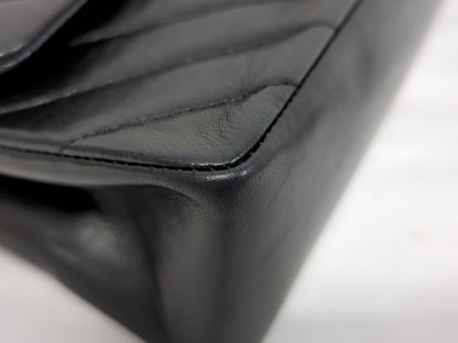 CHANEL Lambskin V-Stitch Double Flap Shoulder Bag, No. 1