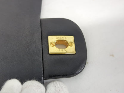 CHANEL Lambskin V-Stitch Double Flap Shoulder Bag, No. 1