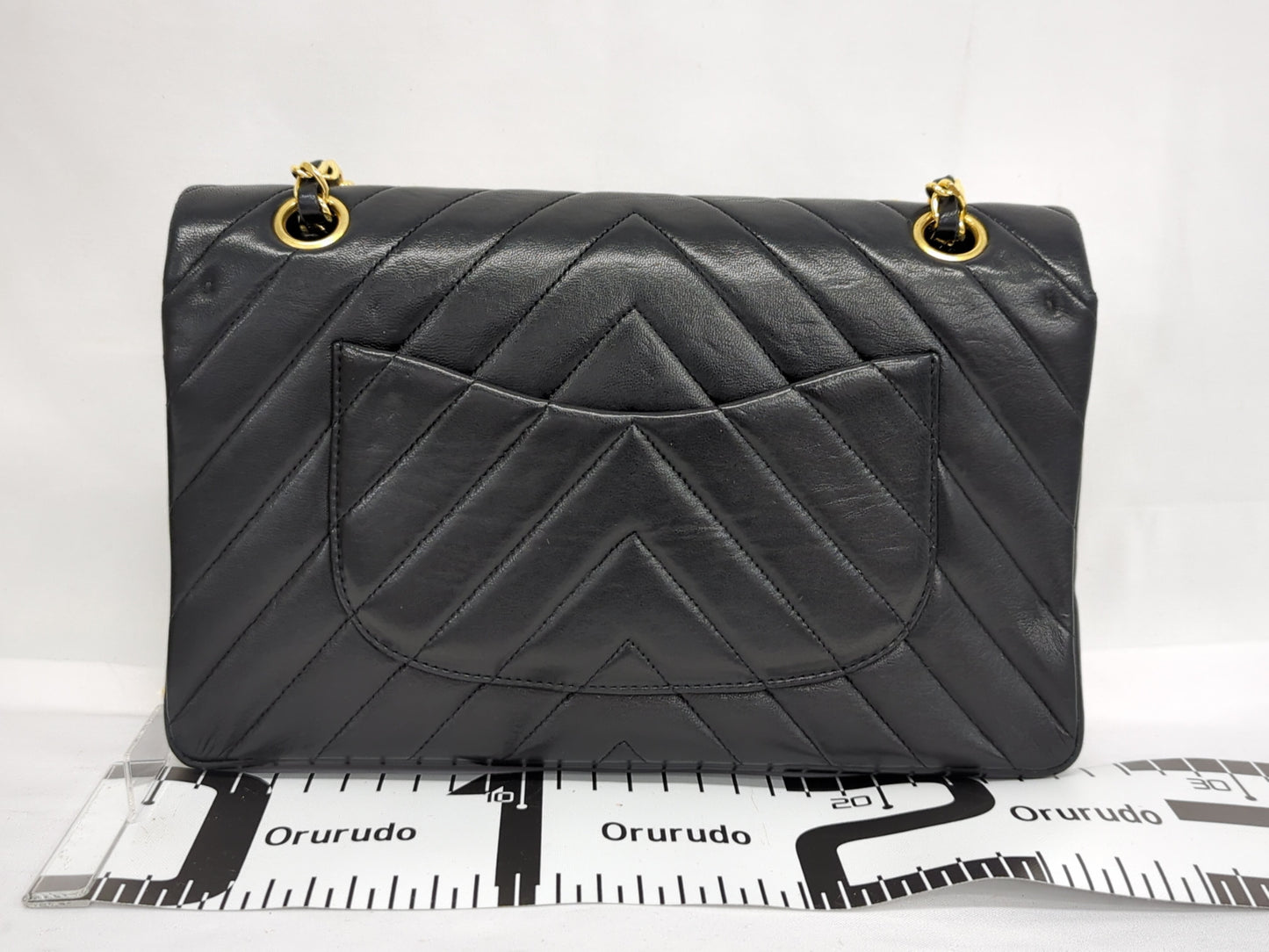 CHANEL Lambskin V-Stitch Double Flap Shoulder Bag, No. 1