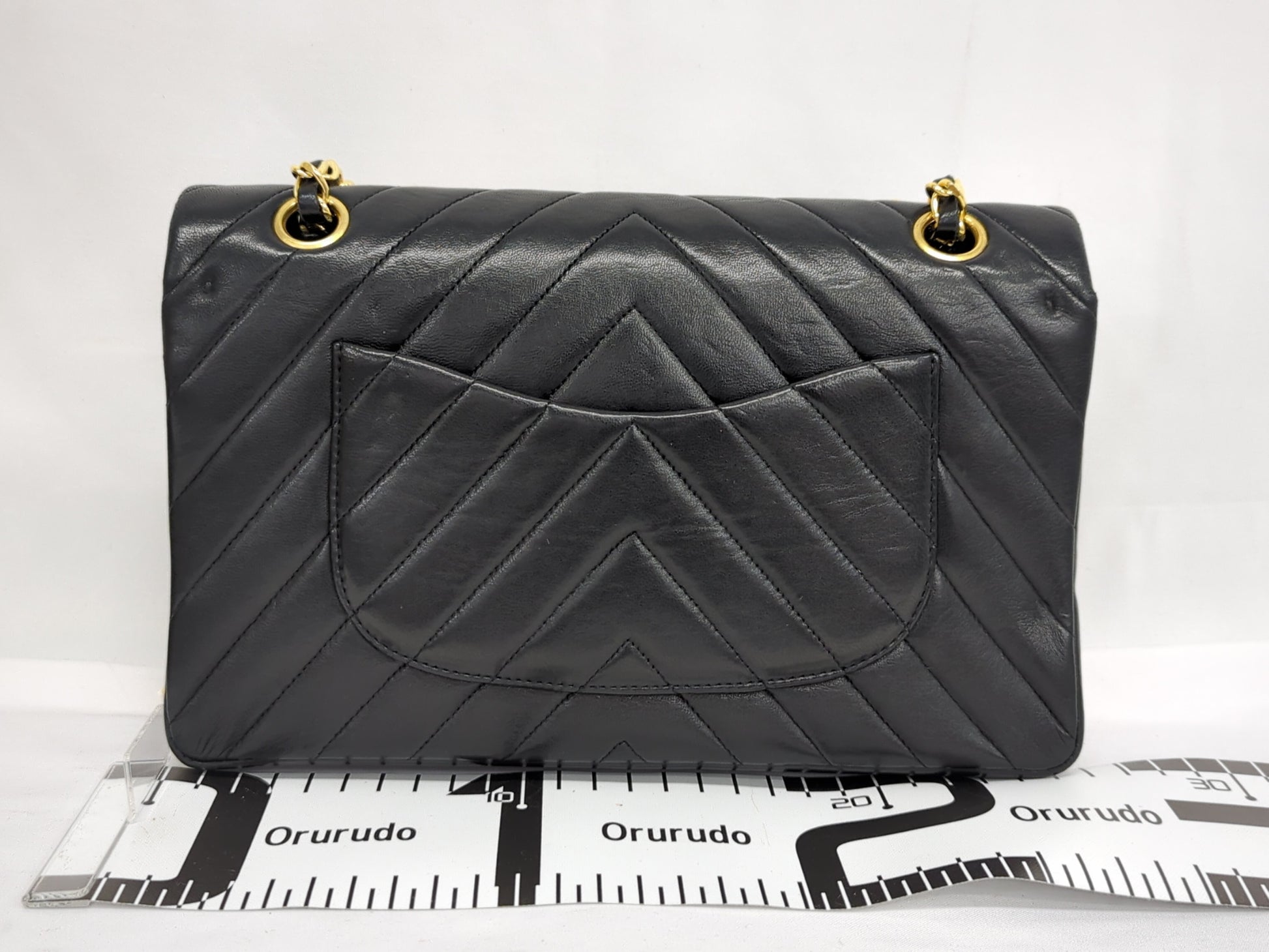 CHANEL Lambskin V-Stitch Double Flap Shoulder Bag, No. 1
