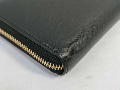 PRADA Prada long wallet with round zipper, black