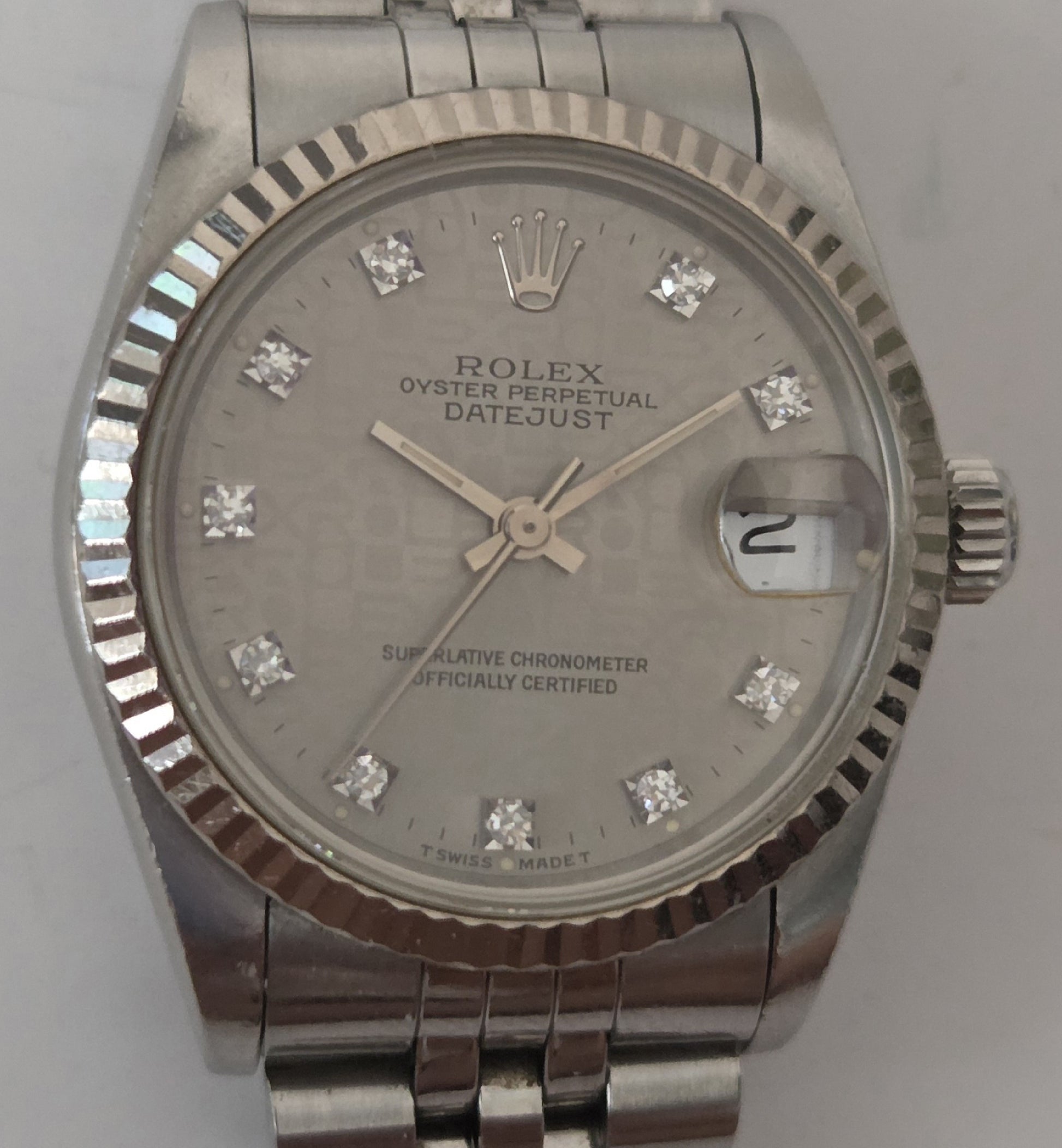 ROLEX 68274G N578026 Silver Pre-Con Boys' Watch