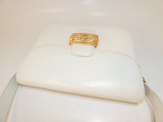 CELINE Leather GP Hardware Shoulder Bag