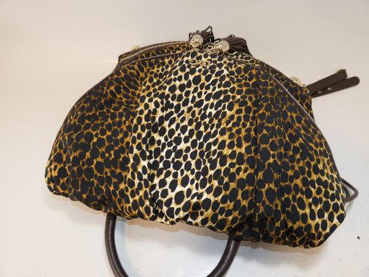 D&G Leopard Print Fringe Chain Backpack