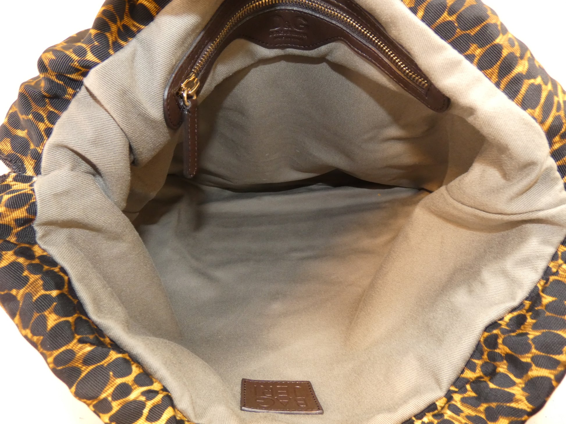 D&G Leopard Print Fringe Chain Backpack