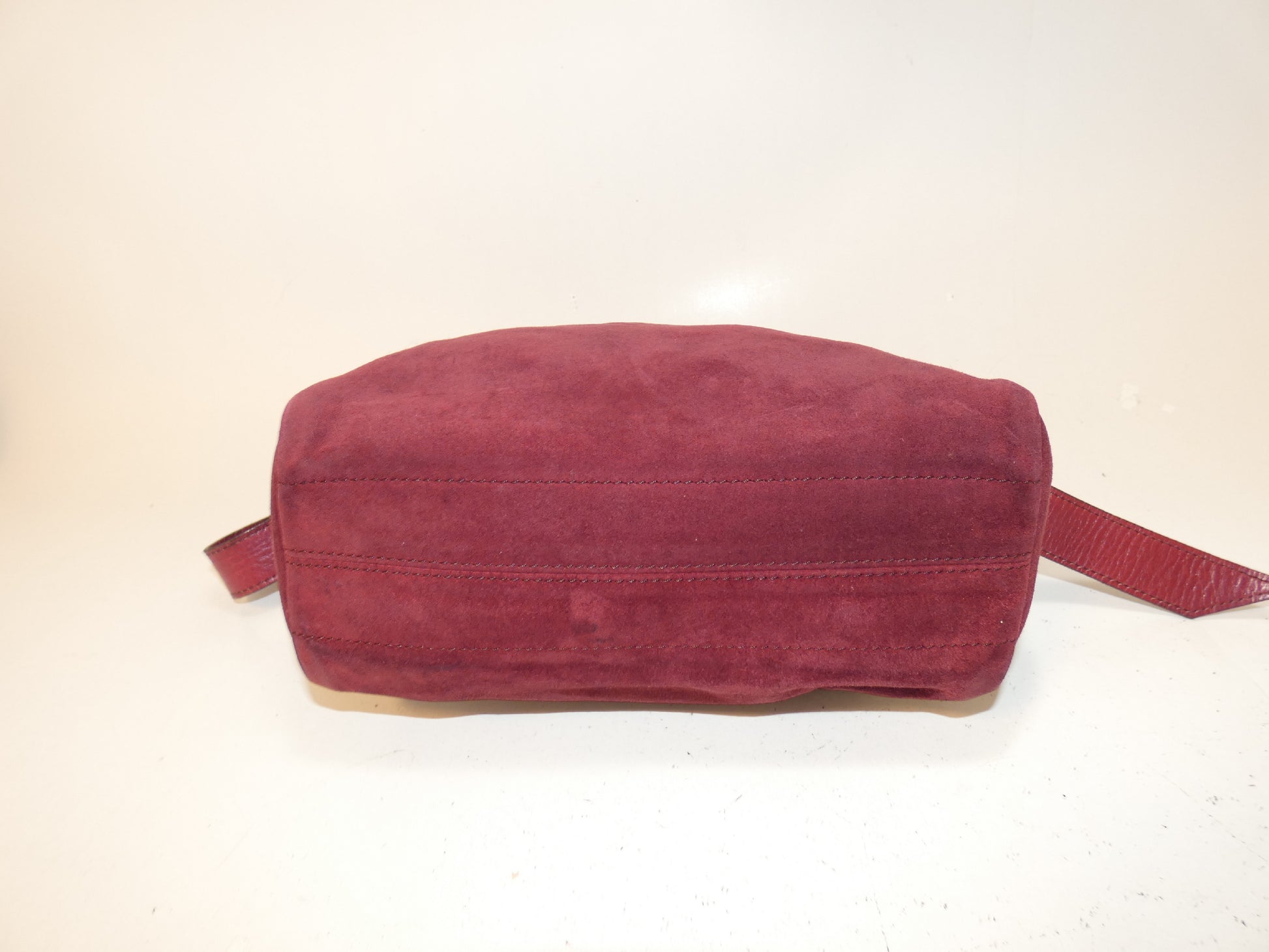 LOEWE Anagram Suede Bordeaux Shoulder Bag