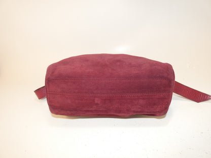 LOEWE Anagram Suede Bordeaux Shoulder Bag