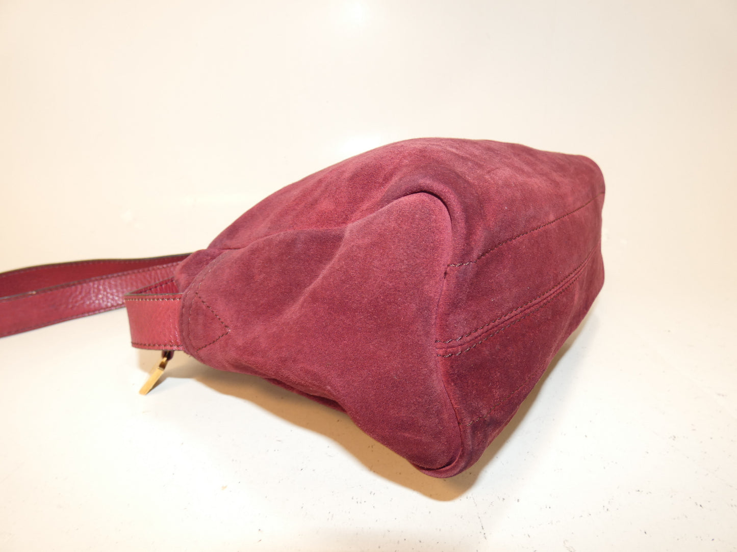 LOEWE Anagram Suede Bordeaux Shoulder Bag