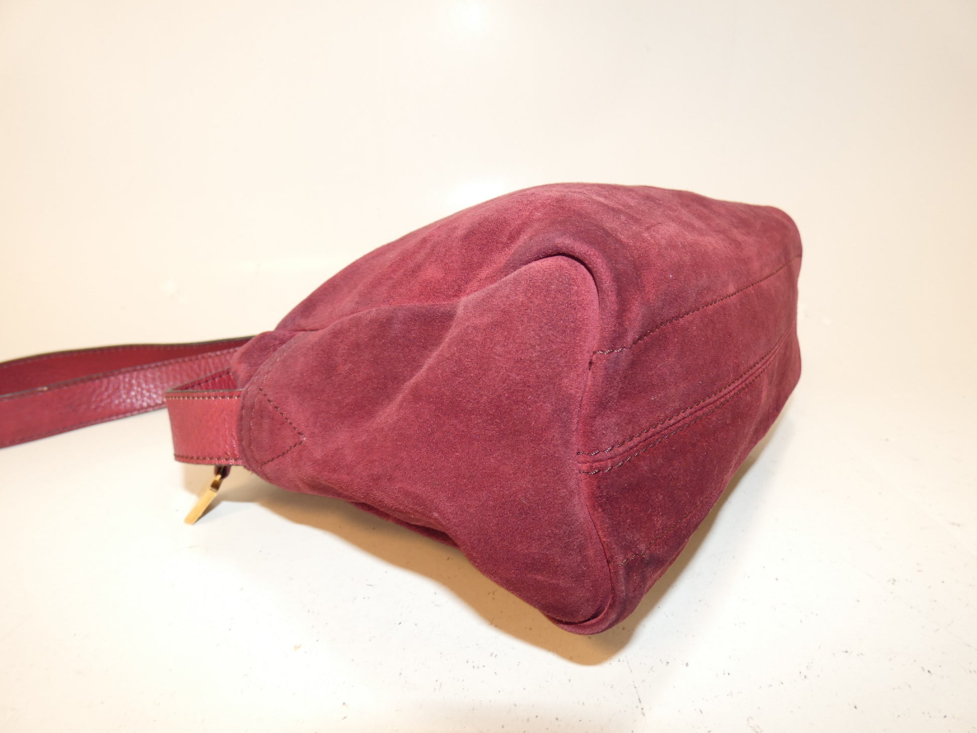 LOEWE Anagram Suede Bordeaux Shoulder Bag