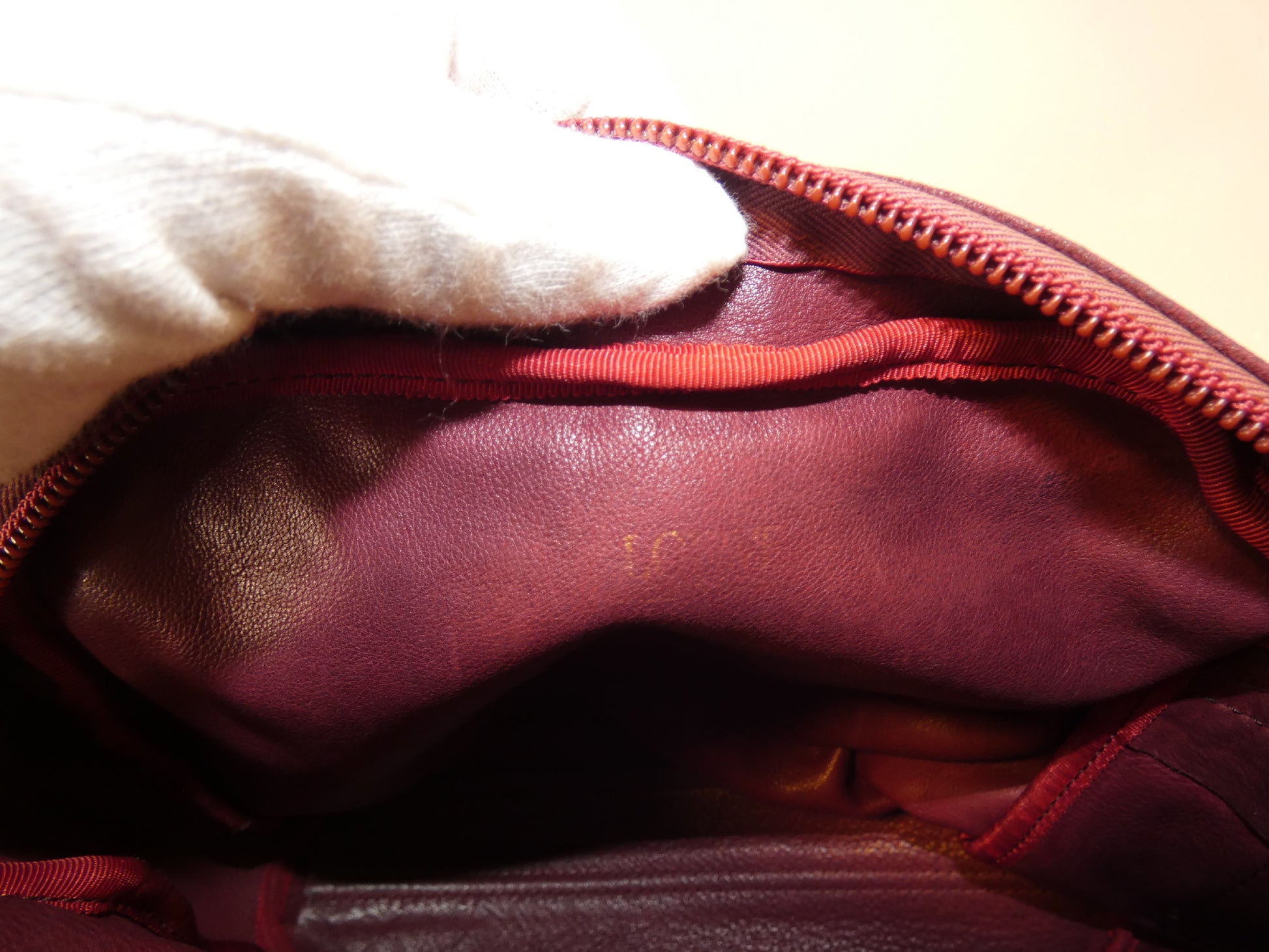 LOEWE Anagram Suede Bordeaux Shoulder Bag