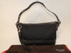 COACH Signature Canvas and Leather Black Tassel Pull One-Hand Handbag