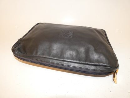 LOEWE Anagram Black Leather Clutch Pouch Clutch Bag